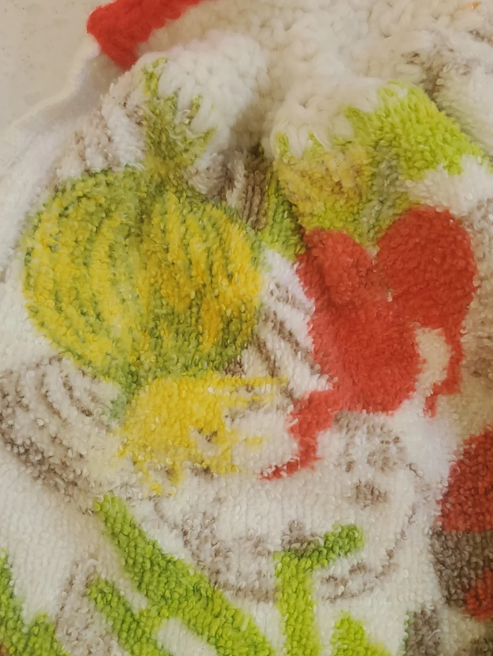 Vintage 1970's Vegetable Garden Hand Towel